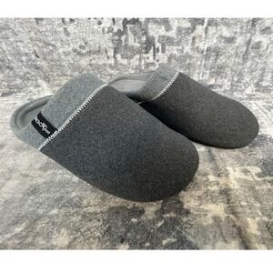 ERGOfoot Mens 7 Womens 9 Slippers Solid Grey Orthopedic Arch Support House Shoes